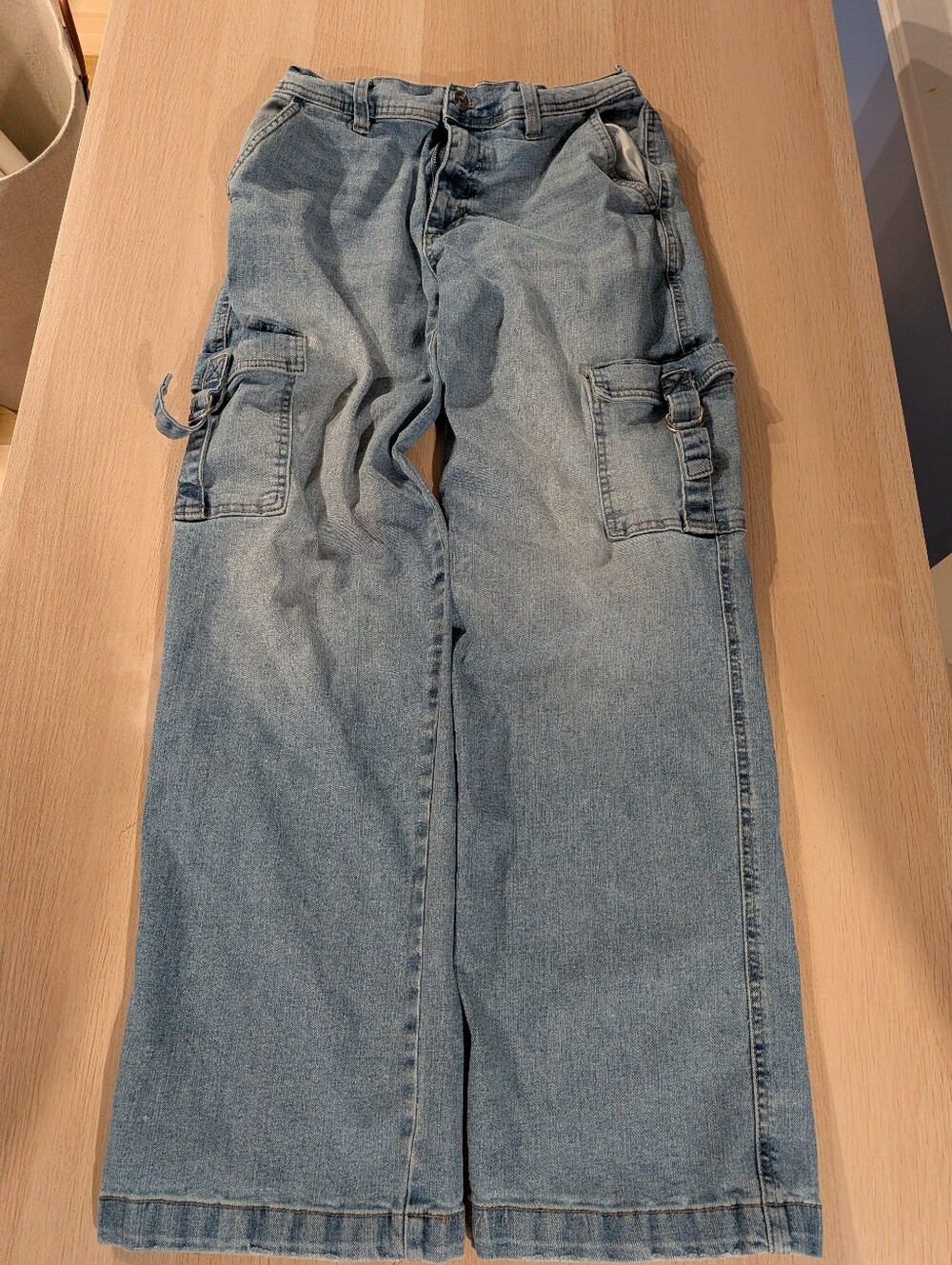 Women's Light Blue Cargo Denim Jeans
